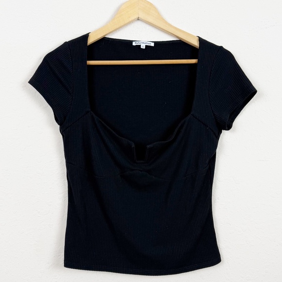 Reformation Black Emely Knit Top Size Large - Picture 2 of 6